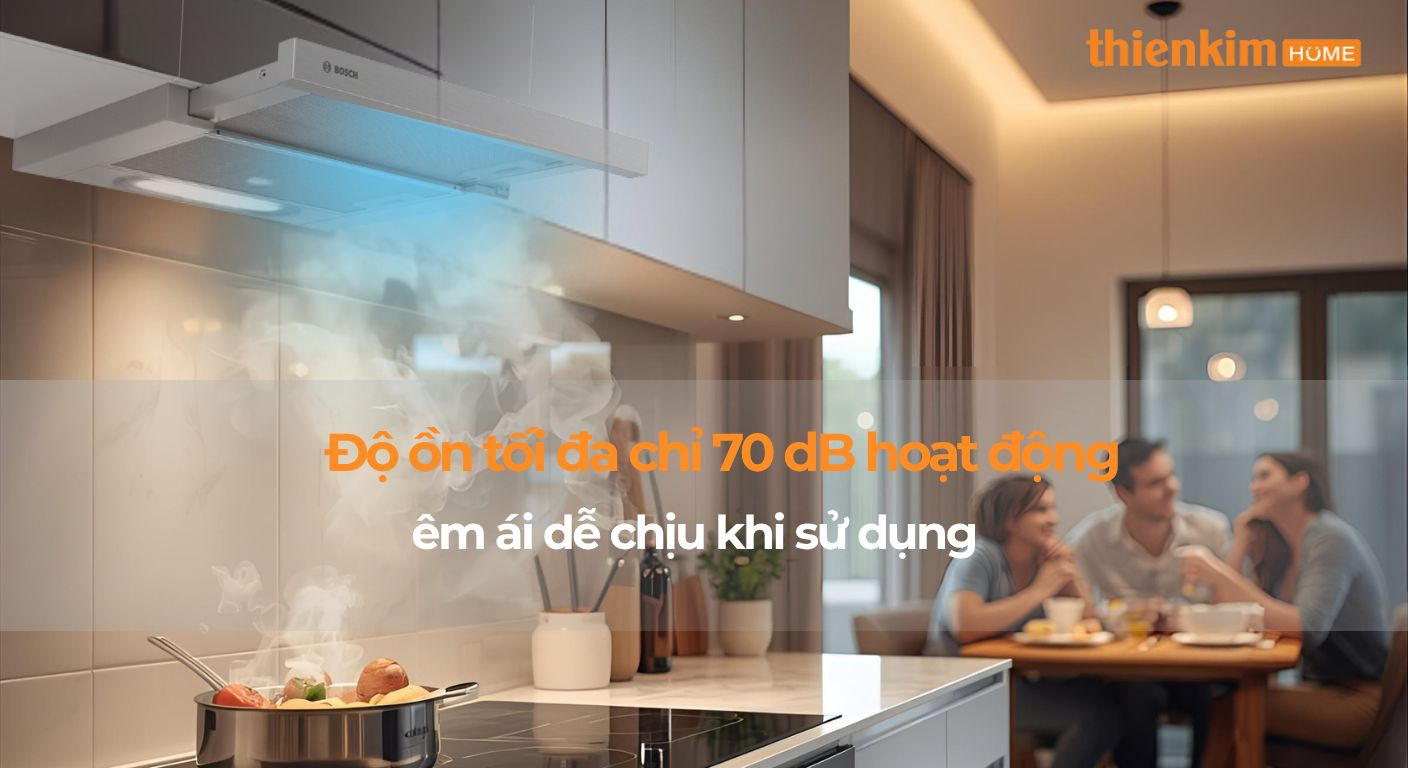 Vận hành êm ái với động cơ EcoSilence – giảm ồn tối đa, mang lại không gian bếp yên tĩnh.